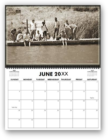 cool photography calendar, cool calendar, black and white calendar, black and white photography calendar, sepia photography, best selling calendar, artistic calendar, San Francisco calendar, lake shabot, kids, children, friends, water, summer, lake side, nature, large size calendar