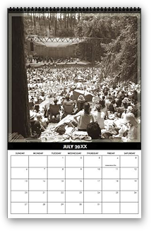 cool photography calendar, cool calendar, black and white calendar, black and white photography calendar, sepia photography, best selling calendar, artistic calendar, San Francisco calendar, stern grove concert, summer, concert in woods, san francisco opera