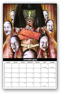 calendar, calender, calendars, buy calendar online, calendar shop, popular artist's original calendar, cool calendar, cool calender, artist original calendar, artwork calendar, fine art calendar, unique calendar, art print calendar, calendar for sale online, surrealism Art calendar, unique calendar, best selling calendar, artistic calendar, hiroko sakai, original calendar, shop calendars, something cool, colorful calendar, exotic calendar, Japanese art calendar, Japanesque calendar, cool gift, cool to share on facebook, Art of Japanese artist in San Francisco, Japanesque, Japanese Art, Asian Art, Surrealism art, new year, kimono, kanji, sutra, noh masks