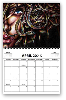 calendar, calender, calendars, buy calendar online, calendar shop, popular artist's original calendar, cool calendar, cool calender, artist original calendar, artwork calendar, fine art calendar, unique calendar, art print calendar, calendar for sale online, surrealism Art calendar, unique calendar, best selling calendar, artistic calendar,large calendar, hiroko sakai, original calendar, shop calendars, something cool, colorful calendar, cool gift, cool to share on facebook, Art of Japanese artist in San Francisco, Japanesque, Japanese Art, Asian Art, Surrealism art, new year, medusa, snake, myth, fantasy