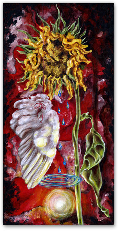 art for sale online, artist original oil paintings, buy art online, buy artist original artwork online, cool artwork, cool art, cool to share on facebook, contemporary art, Hiroko Sakai, modern art for sale, online art galleries, original art, original paintings, original oil paintings, original oil paintings for sale, oil painting, oil paintings, paintings for sale, paintings for sale online, San Francisco art, something cool, unique art, art to invest on, house warming gift, top contemporary artist, popular, best selling art, sun flower painting, sun flower art, despair and hope, sorrow, tears, broken wing, light of hope, unique flower painting, ruins, emotion painting, surreal art, surrealism flower painting, red